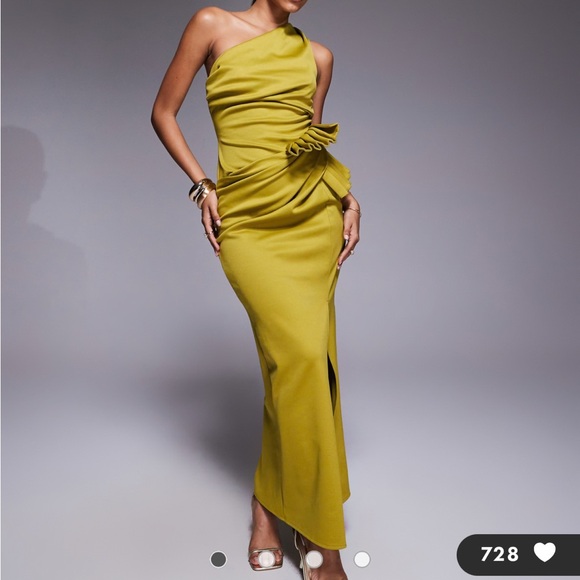 ASOS Dresses & Skirts - ASOS One Shoulder Dress in Mustard Yellow